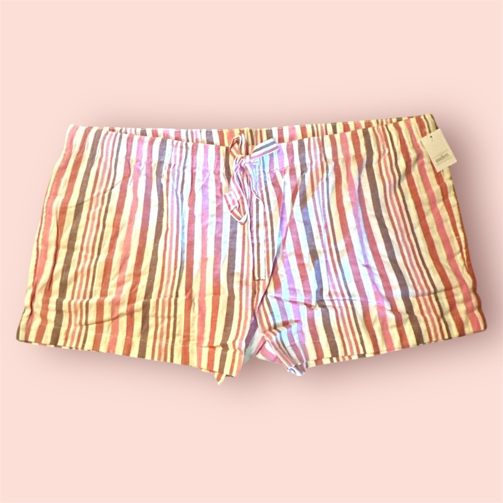 Auden ladies cotton sleep shorts size 4X NWT pink red purple stripe